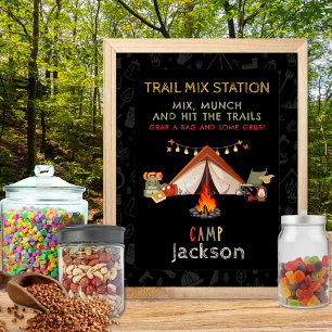 Camping Trail Mix Station Geburtstagsfeier Schild