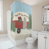 Camping Trailer at Christmas Duschvorhang (Beispiel)