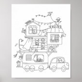 Camping-Trailer-Farbseite Poster (Vorne)