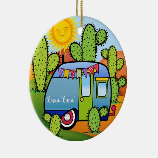 Camping Trailer Keramik Keramik Ornament (Rechts)