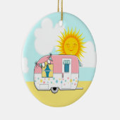 Camping Trailer Keramik Ornament (Rechts)