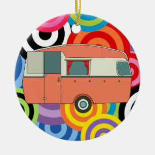 Camping Trailer Keramik Ornament