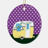Camping Trailer Keramikornament (Links)