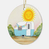 Camping Trailer Keramikornament (Links)