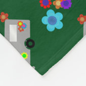 Camping-Trailer mit Hippie-Blume-Muster Fleecedecke (Ecke)