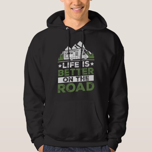 Camping Trailer On The Road Camper Hoodie (Vorderseite)