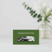 Camping Trailer Vacation Theme Business Cards Visitenkarte (Stehend Vorderseite)