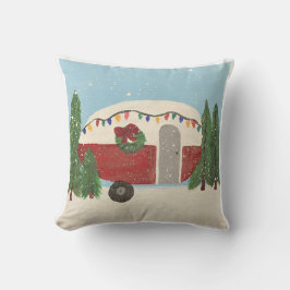 Camping Trailer zu Weihnachten Kissen