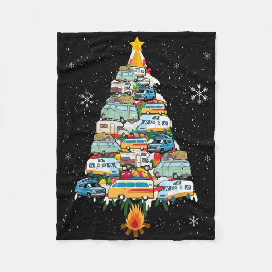 Camping Tree Lover Geschenk Co. Camper Weihnachtsb Fleecedecke (Vorderseite)