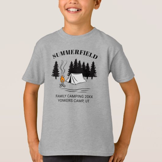 Camping Trip Campfire Familie Wiedersehen Custom S T-Shirt (Vorderseite)