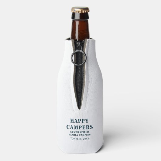 Camping Trip Family Passend Happy Campers Custom Flaschenkühler (Flasche Rückseite)