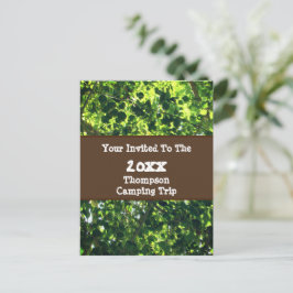 Camping Trip Green Leaf Wiedersehen Einladung Postkarte