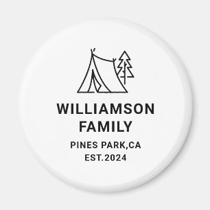 Camping-Trip-Wiedersehen für personalisierte Famil Magnet