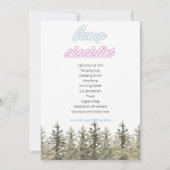 Camping Truck Forest Girl Geburtstag Einladung (Rückseite)