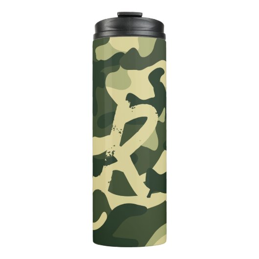 Camping Tumbler | ADD INITIAL Camouflage Kids Teen Thermosbecher (Vorderseite)