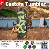Camping Tumbler | ADD INITIAL Camouflage Kids Teen Thermosbecher
