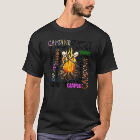 Camping Typografie Campfire Campingplatz Leben Som T-Shirt (Vorderseite)