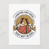 Camping und Bier Einladungspostkarte (Vorderseite)