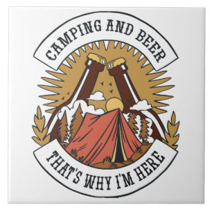 Camping und Bier Fliese