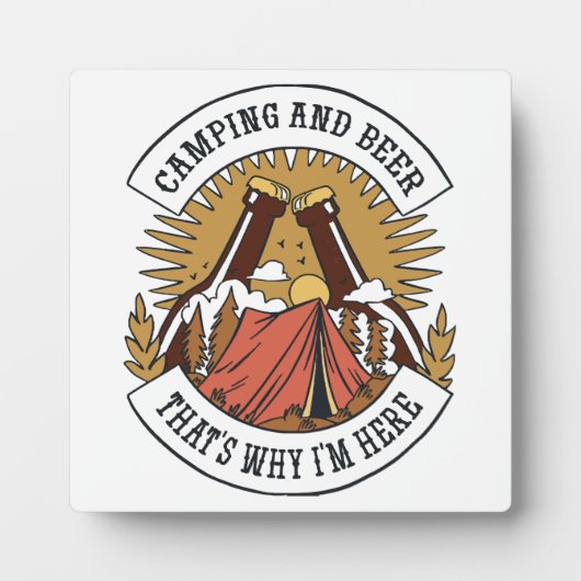 Camping und Bier Fotoplatte (Vorderseite)