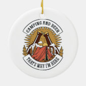 Camping und Bier Keramik Ornament (Hinten)