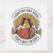 Camping und Bier Weinetikett (Einzelnes Label)