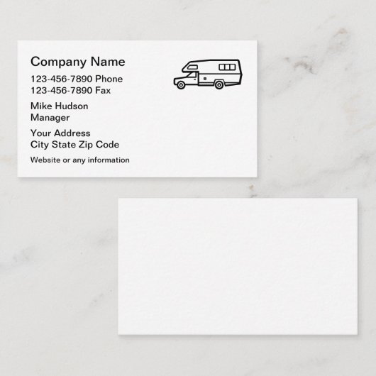 Camping und Compers Visitenkarte (Vorne/Hinten)