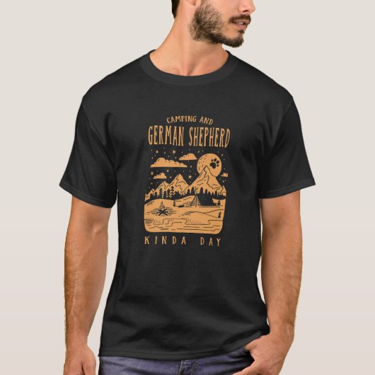 Camping und Deutscher Schäferhund Kinda Day Schäfe T-Shirt (Vorderseite)