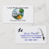 Camping und Fischen Telefonnummerkarte (Vorne/Hinten)