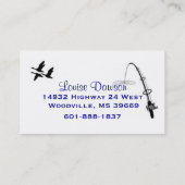 Camping und Fischen Telefonnummerkarte (Rückseite)