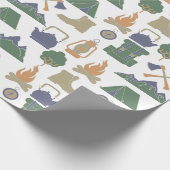 Camping- und Freiluftkampfgeräte Gemustert Geschenkpapier (Ecke)