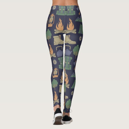 Camping- und Freiluftkampfgeräte Gemustert Leggings (Rückseite)