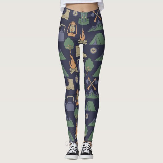 Camping- und Freiluftkampfgeräte Gemustert Leggings (Vorderseite)