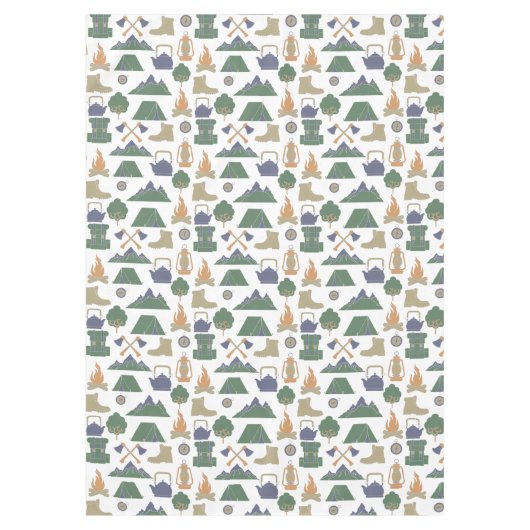 Camping- und Freiluftkampfgeräte Gemustert Tischdecke (Vorderseite)