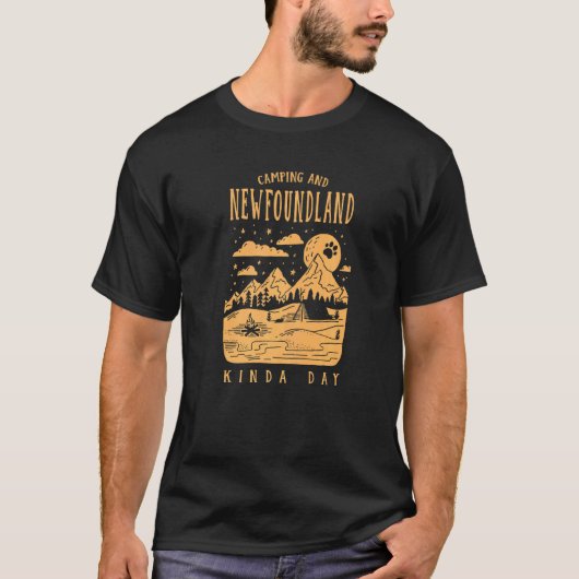 Camping und Kinda Day Newfie Dog T-Shirt (Vorderseite)