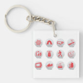 Camping und Skifahren Schlüsselanhänger (Vorderseite)