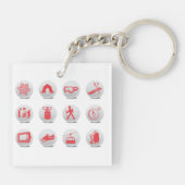 Camping und Skifahren Schlüsselanhänger (Rückseite)