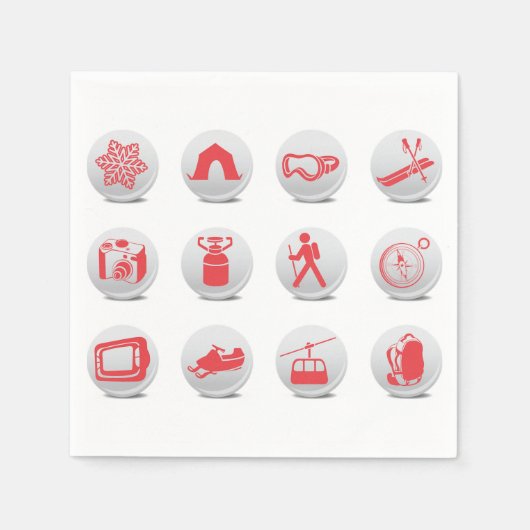 Camping und Skipapier Napkins Serviette (Vorderseite)