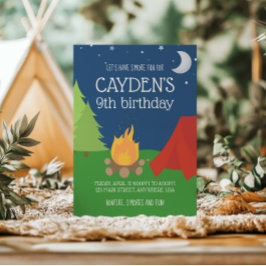 Camping und S'mores zum Geburtstag einladen Einladung