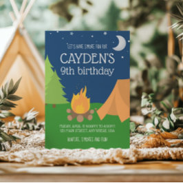 Camping und S'mores zum Geburtstag einladen Einladung