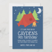 Camping und S'mores zum Geburtstag einladen Einladung (Vorderseite)