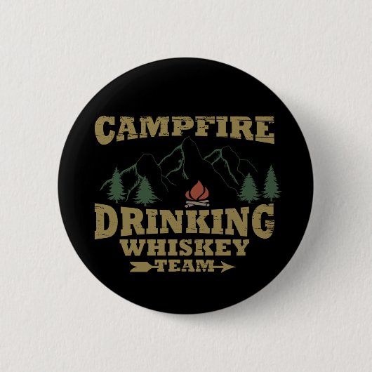 Camping und Trinken Button (Vorderseite)