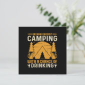 Camping und Trinken Einladung (Stehend Vorderseite)