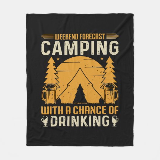 Camping und Trinken Fleecedecke (Vorderseite)