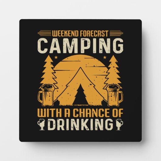 Camping und Trinken Fotoplatte (Vorderseite)