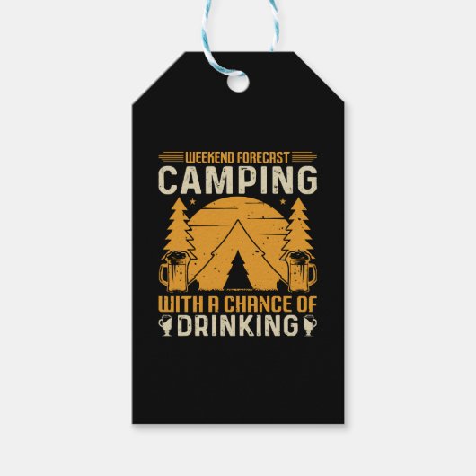Camping und Trinken Geschenkanhänger (Vorderseite)