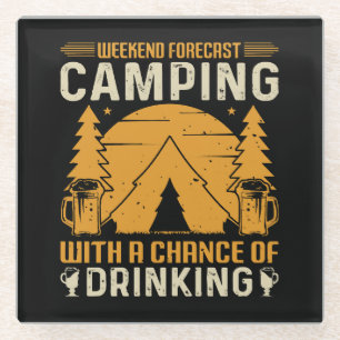 Camping und Trinken Glasuntersetzer