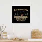 Camping und Trinken Poster (Küche)