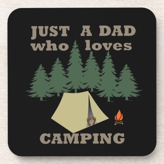 Camping und Wanderdad Getränkeuntersetzer (Vorderseite)