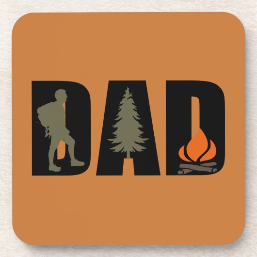 Camping und Wanderdad Getränkeuntersetzer (Vorderseite)